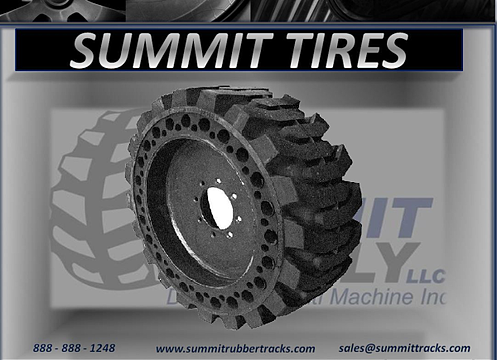 Solid rubber tires for skid steer